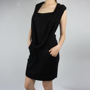 Fitted Draped Sleeveless Dress
